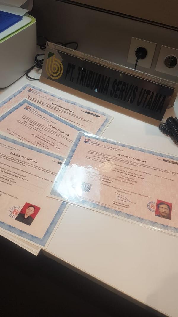 Contoh SBU yang berhasil diterbitkan Atrahdis