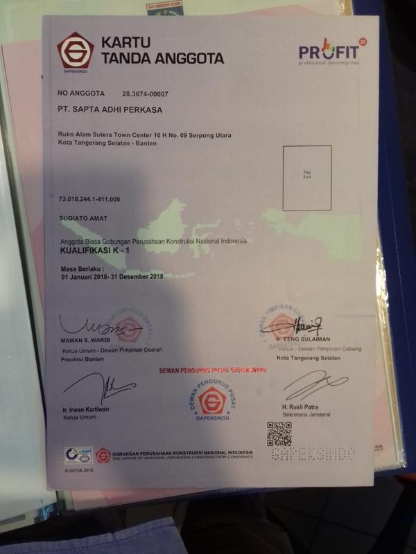 Contoh SBU yang berhasil diterbitkan Atrahdis
