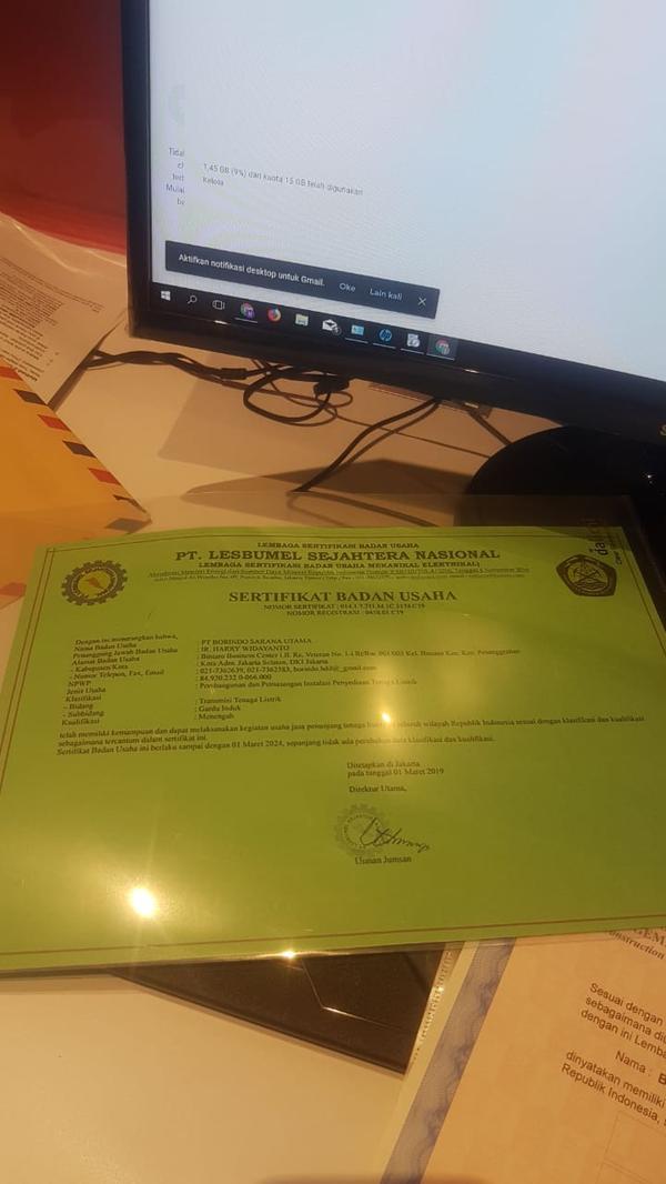 Contoh SBU yang berhasil diterbitkan Atrahdis