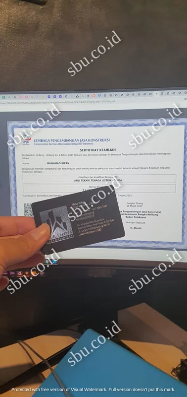 Sertifikat SBU Klien Atrahdis — SBU Menengah