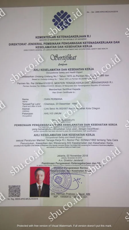 Sertifikat SBU Klien Atrahdis — SBU Kecil
